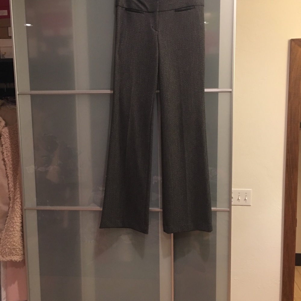 Express Editor pant gray faux leather trim 4 Long